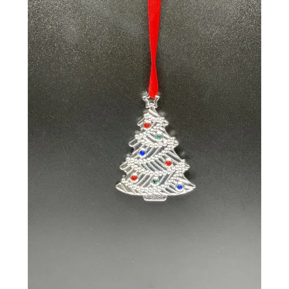 Lenox Sparkle and Silver Christmas Tree Ornament‎ Jeweled. New no Box.
